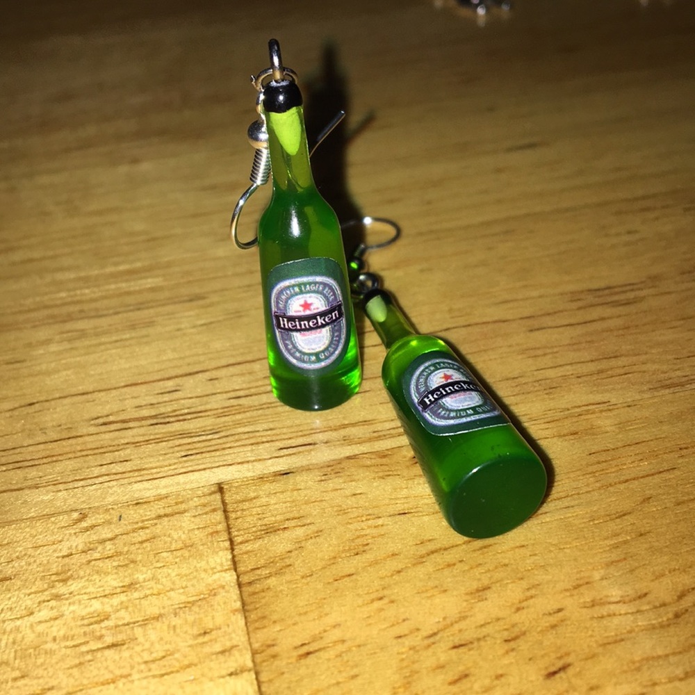 Heineken Beer earrings